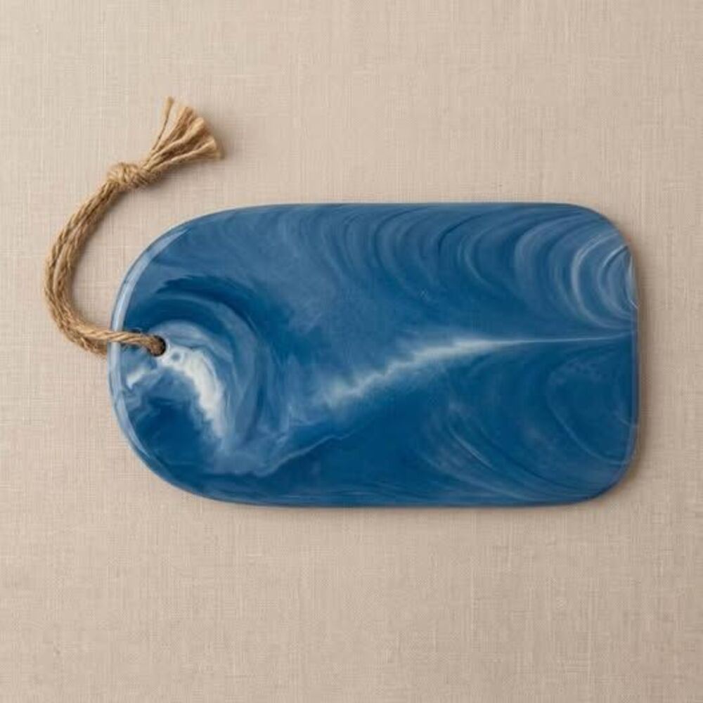 Creative Co-Op Blue Marbled Stoneware Serving Board